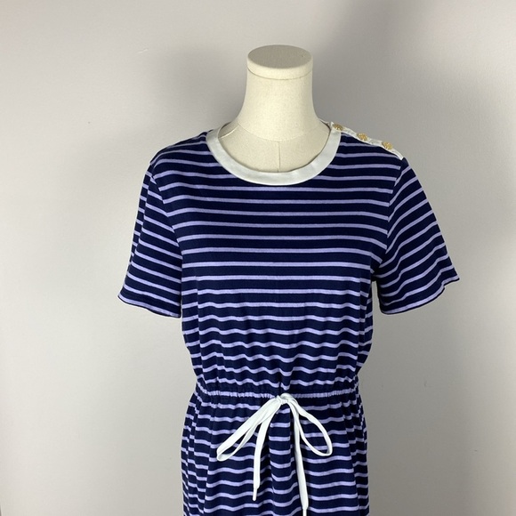 Draper James Tie Waist Striped Short Sleeve Midi Dress Size a medium - Picture 3 of 14